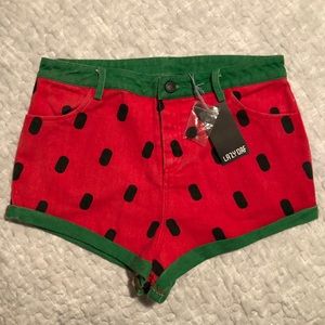 🍉Lazy Oaf watermelon high waisted shorts🍉